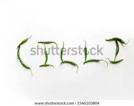 green chilli stock image with white background.