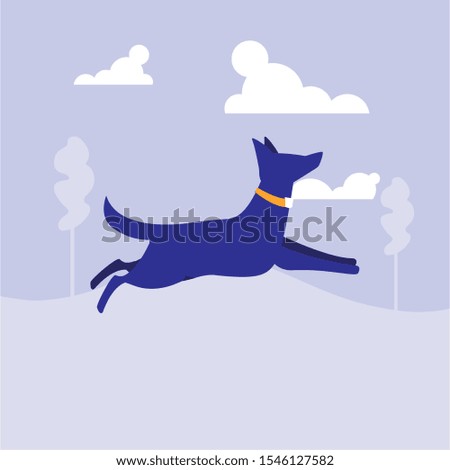 Dog outside design, Mascot pet animal nature cute and puppy theme Vector illustration