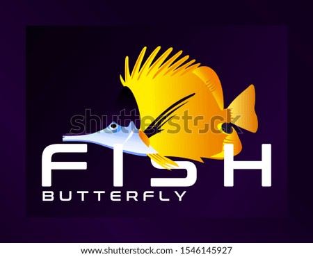 fish butterfly vector background illustration