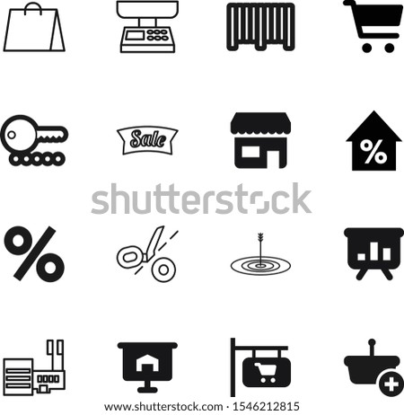 market vector icon set such as: competition, pictogram, unlock, construction, accurate, scanner, bank, dart, center, ornate, house, solution, security, tool, instrument, system, sales, new, cutting