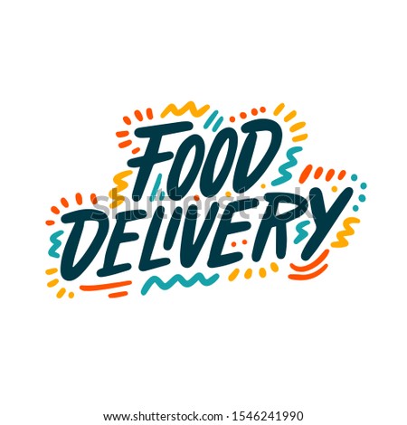 Food delivery. Concept of on-line supermarket, maintenance catering, transportation, tray, chef. Isolated on white background. Flat style trendy modern brand design vector illustration
