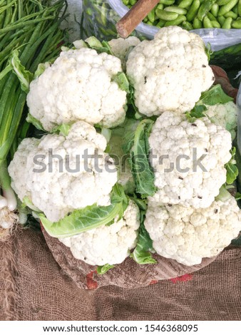 Group of Cauliflower in indian market