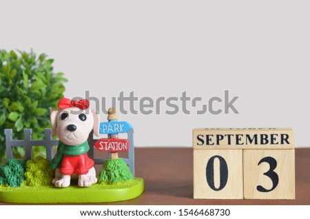 The dog in the garden, Date of number cube design, September 3.