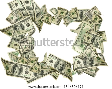 Money background. Hundred dollars of America. Usd cash money falling.