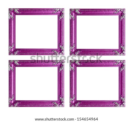 Four pink picture frames