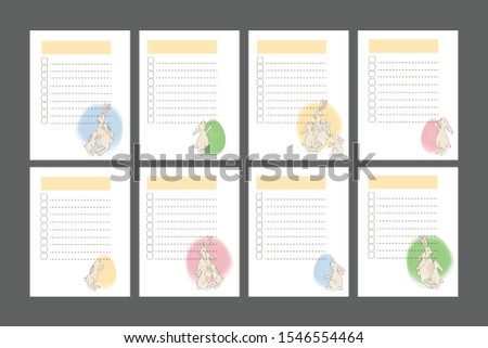 Easter family planner template. Notebook pages