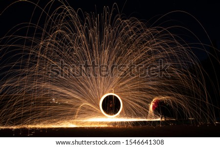 Steel wool Firework - Fun with fire and burning steel