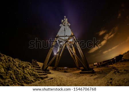 The Kugelbake in Cuxhaven in the night