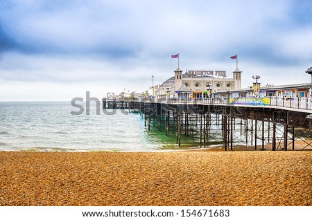 Brighton  Pier, UK in Autumn Royalty-Free Stock Photo #154671683