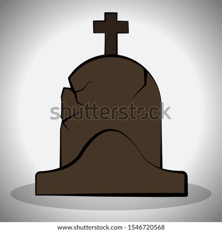 Scary tombstone image. Spooky halloween - Vector illustration