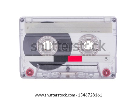 Old cassette tape isolated on white background