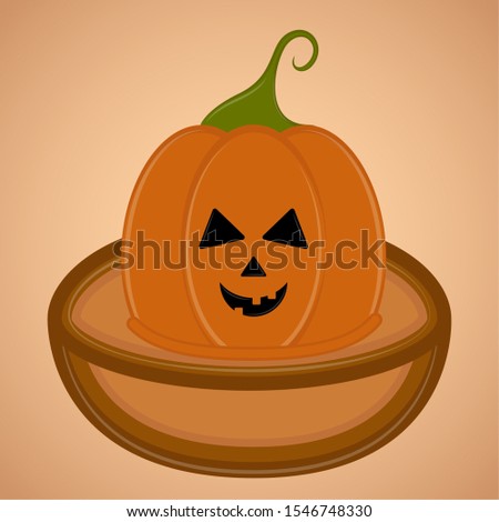 Spooky pumpkin halloween. Halloween season - Vector illustration
