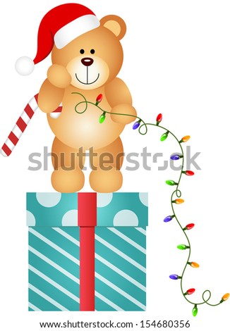Teddy bear with Christmas Lights