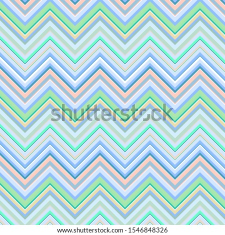 Abstract patterns in scandinavian style. Blue zigzag background. Geometric ornament with lines in light colors. Vector illustration for a sample of fabrics, clothes, decor, textile design, background