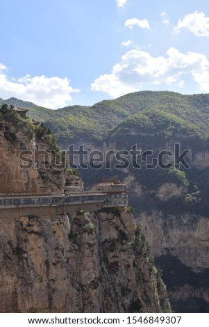 Traditional chinese temple located on mount Mian/ Mianshan in China