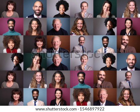 Group of beautiful people in front of a black background