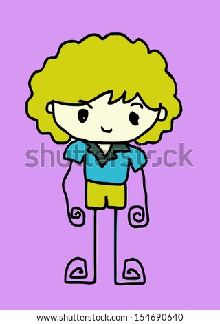 Cute cartoon boys and girls clip art illustration  and drawing