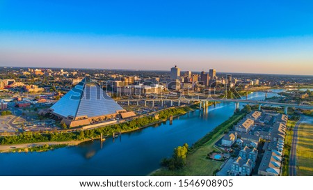 Memphis, Tennessee, USA Downtown Skyline Aerial.
