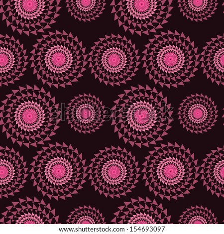 Seamless mandala purple, pink and black pattern