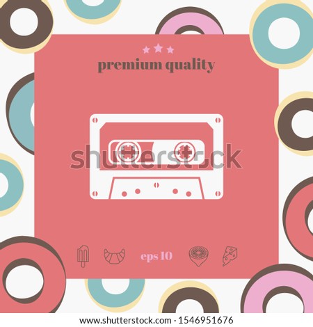 Audio Cassette icon. Graphic elements for your design