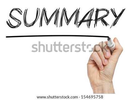 Summary handwritten with marker on a whiteboard isolated Royalty-Free Stock Photo #154695758