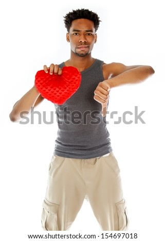 Attractive afro-american man posing in a  studio isolated on a background