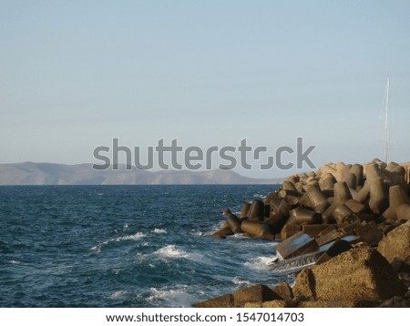 Greece. Crete. Heraklion. Unusual breakwaters.