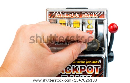 Gambling machine toy. Gamble symbol 777. Lucky Slot Machine. Coin