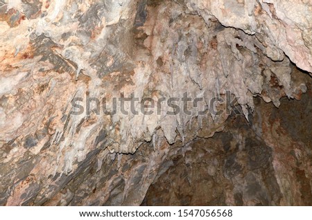 Interior of an ancient cave with stalactites - Stopica cave - Serbia