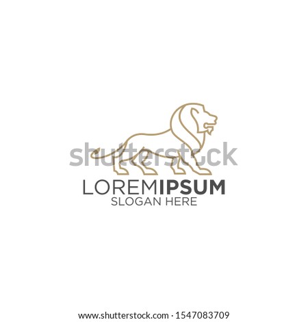 Amazing line art lion logo design vector