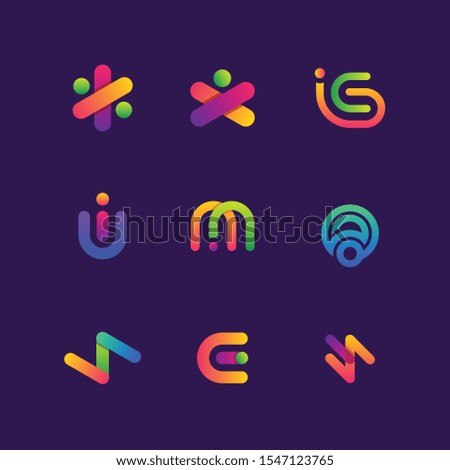 Letter Colorful Line Art Concept Designs Illustration Vector Template. Suitable for Creative Industry, Multimedia, entertainment, Educations, Shop, and any related business