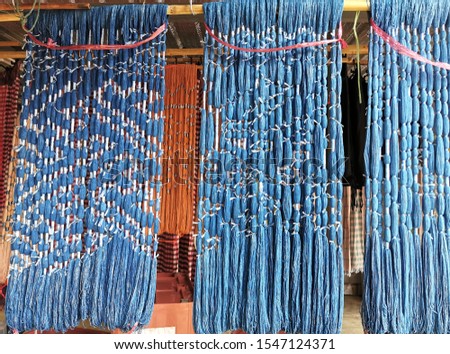 Cotton dyeing to create patterns for cotton fabric Royalty-Free Stock Photo #1547124371