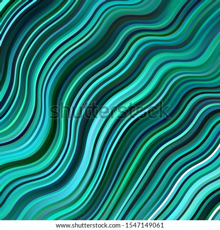 Light Green vector template with curved lines. Brand new colorful illustration with bent lines. Pattern for commercials, ads.