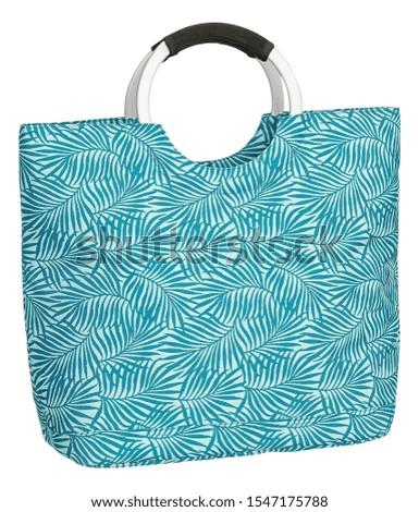 Shopping bag with blue print reusable