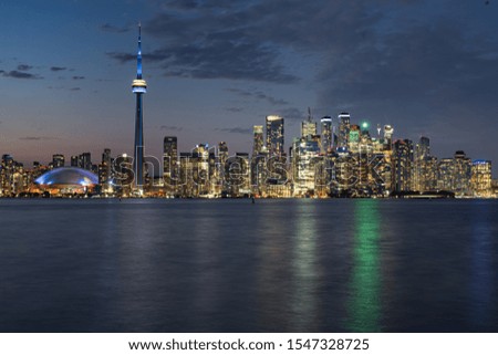 Night city skyline of Toronto, Ontario, Canada