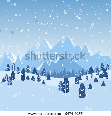 New Year and Christmas card from two-color snowflakes of blue and gray on a white background. Vector illustration