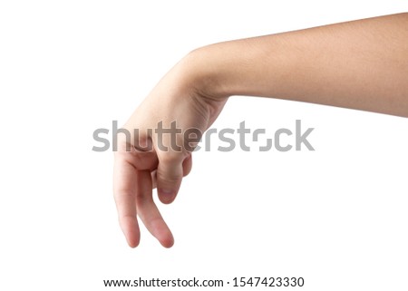 Walking hand  with business strength on white isolated