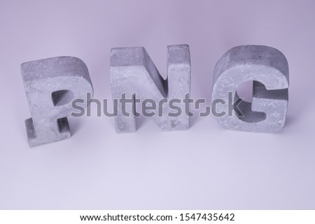 File format PNG in cocrete letters