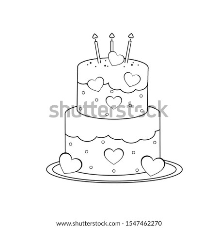 Cake with Candles and Hearts