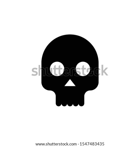 Halloween Skull Silhouette Icon On A White Background