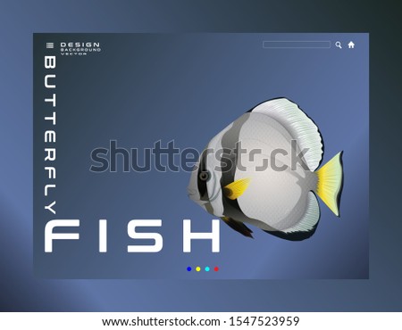 Butterflay fish vector background illustration