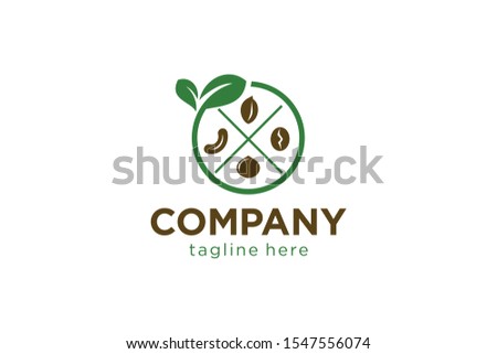 seed collection with circle leaf concept for logo template ready to use
