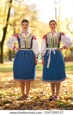 Slovak folklore. Slovakian folklore girls.