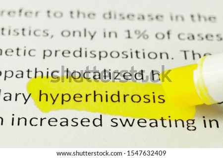 macro photography of the word hyperhidrosis