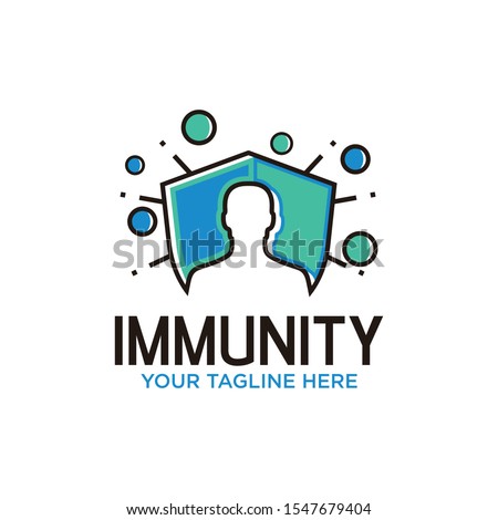 Immunity system logo template. Human immune system vector design. Virus and bacteria illustration. vector Royalty-Free Stock Photo #1547679404