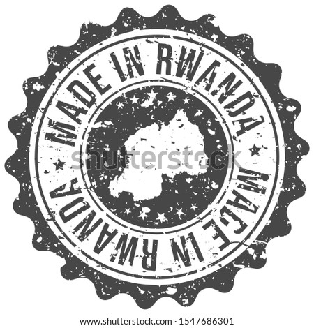 Made In Rwanda. Map Travel Stamp. Icon Country Design. National Export Seal.