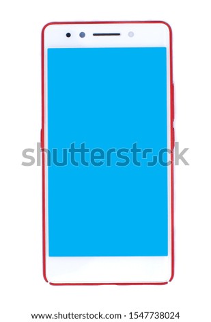 Smartphone Case Red Color Blue screen texture White background