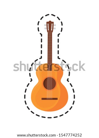 patch of guitar instrument music mexican isolated icon vector illustration design