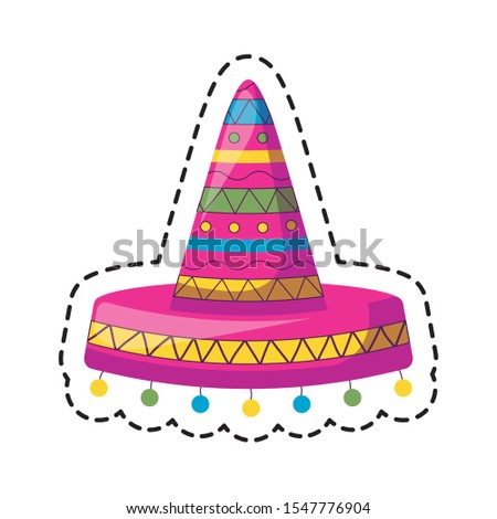 patch of mexican hat traditional isolated icon vector illustration design