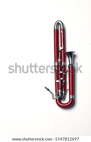 contra-bassoon isolated on white background flat lay Royalty-Free Stock Photo #1547812697
